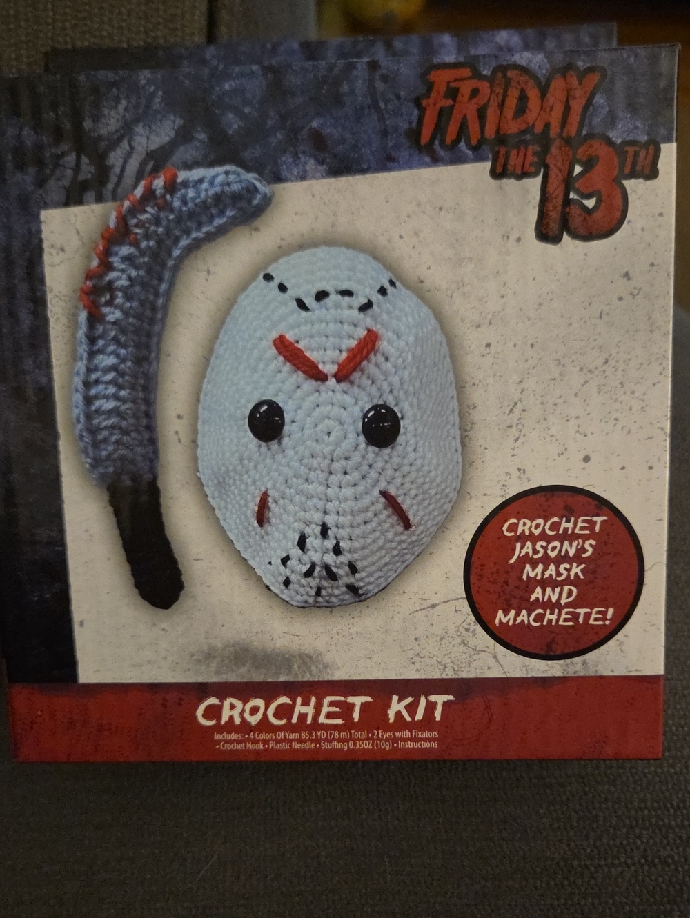 Crochet Kit - Jason Mask & Machete - White